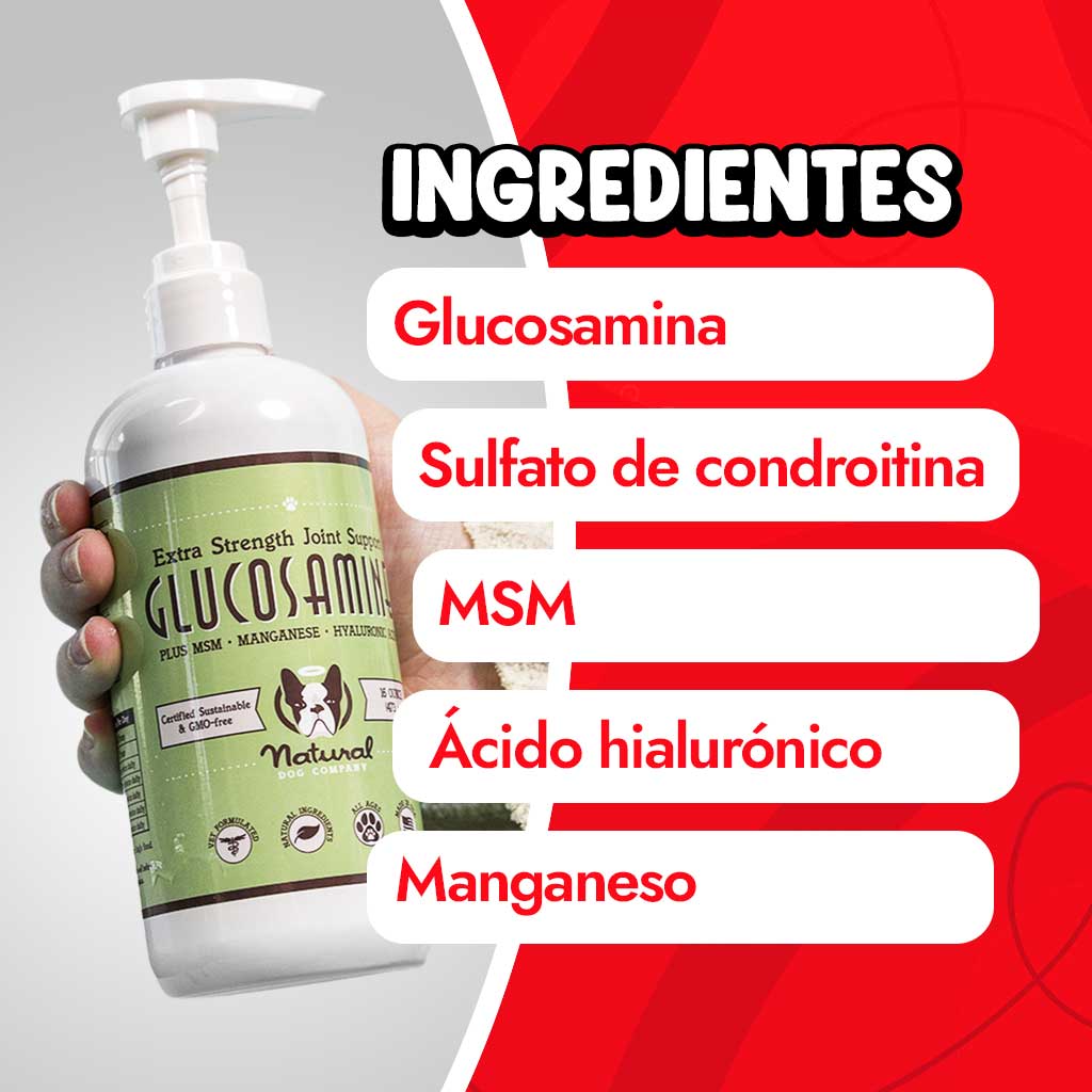 Ingredientes de la glucosamina para perros vendida en Dogytoon.