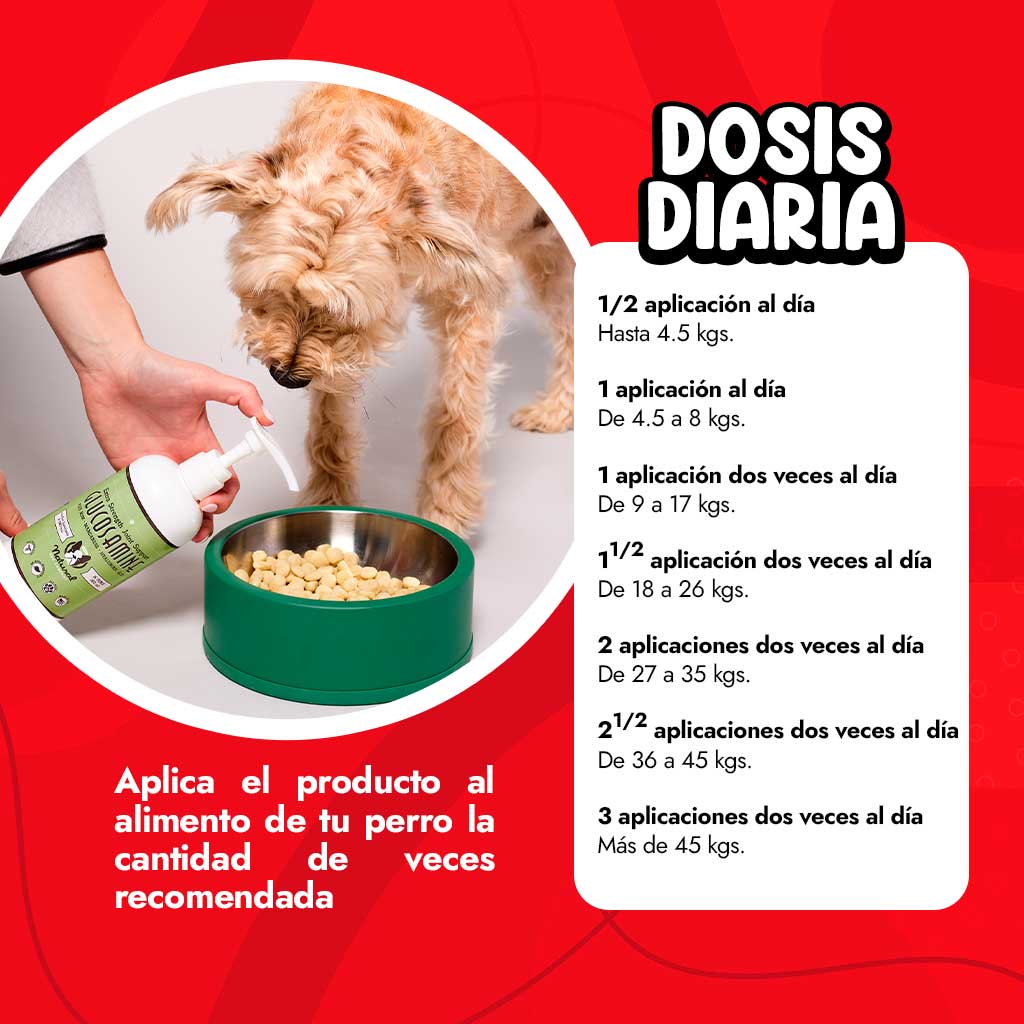 Dosis diaria de la glucosamina para perros vendida en Dogytoon.
