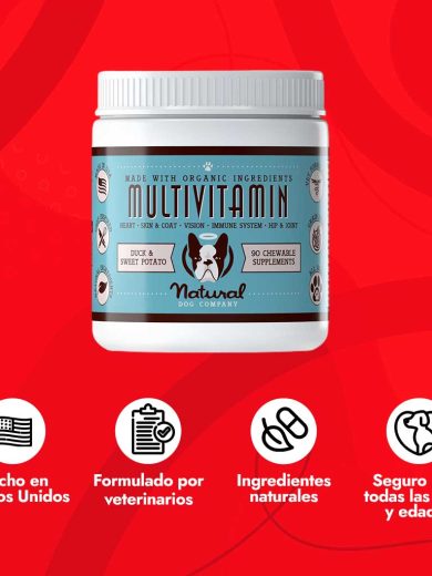 Características de las vitaminas para perros en masticables de la marca Natural Dog Company vendido en Dogytoon